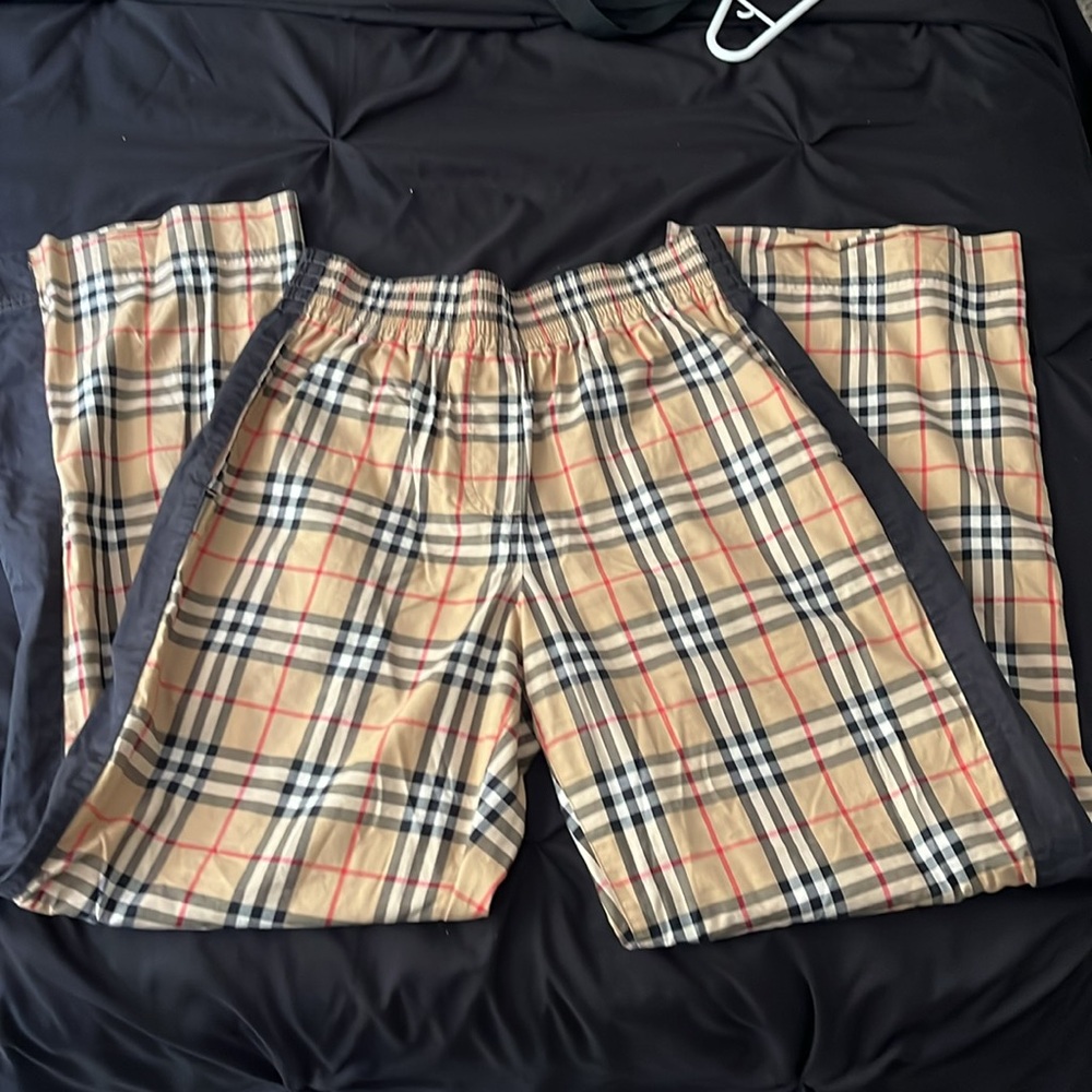 Burberry Check Stretch Cotton Trousers
